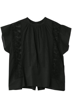 【エリオポール/heliopole】の【normment】MANNY レースブラウス 人気、トレンドファッション・服の通販 founy(ファニー) ファッション Fashion レディースファッション Fashion for Women トップス・カットソー Cut & Sew Tops シャツ・ブラウス・オフィスカジュアル Elegant Blouses & Button-Ups ギャザー Gathered, Ruffled ショート Short, Short Length スリーブ Sleeve, Long Sleeve / Short Sleeve デニム Denim, Jeans Material フェミニン Feminine, Girly フレア Flare, Flared レース Lace, Lace Fabric |ID:prp329100004923215