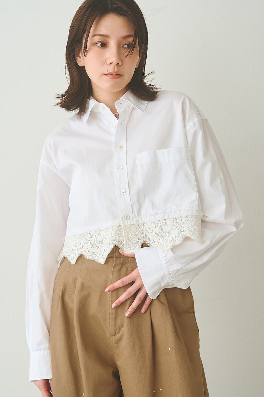 【ウィムガゼット/Whim Gazette】のレースコンビシャツ 人気、トレンドファッション・服の通販 founy(ファニー) 　ファッション　Fashion　レディースファッション　Fashion for Women　トップス・カットソー　Cut & Sew Tops　シャツ・ブラウス・オフィスカジュアル　Elegant Blouses & Button-Ups　ショート　Short, Short Length　スリーブ　Sleeve, Long Sleeve / Short Sleeve　ドッキング　Docking, Mixed Material　フェミニン　Feminine, Girly　レース　Lace, Lace Fabric　ロング　Long, Long-Length　新作・新入荷　New Arrivals / New In　 other-1|ID: prp329100004923217 ipo3291000000036941108