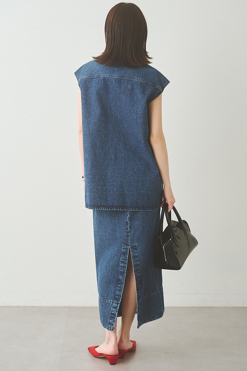 【ウィムガゼット/Whim Gazette】のデニムボウノースリーブシャツ 人気、トレンドファッション・服の通販 founy(ファニー) 　ファッション　Fashion　レディースファッション　Fashion for Women　トップス・カットソー　Cut & Sew Tops　キャミソール&ノースリーブ　Camisoles & Sleeveless Tops　シャツ・ブラウス・オフィスカジュアル　Elegant Blouses & Button-Ups　おすすめ　Recommended / Our Picks　ショート　Short, Short Length　スリーブ　Sleeve, Long Sleeve / Short Sleeve　セットアップ　Set-Up, Coordinated Outfit　デニム　Denim, Jeans Material　ノースリーブ　Sleeveless, No-Sleeve　バランス　Balance, Style Balance　新作・新入荷　New Arrivals / New In　other-4|ID: prp329100004923218 ipo3291000000036941135