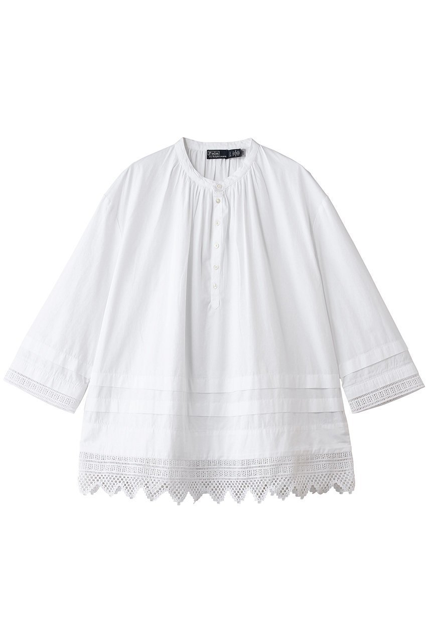 【ラルフローレン/RALPH LAUREN】の【POLO RALPH LAUREN】ブラウス 人気、トレンドファッション・服の通販 founy(ファニー) 　ファッション　Fashion　レディースファッション　Fashion for Women　トップス・カットソー　Cut & Sew Tops　シャツ・ブラウス・オフィスカジュアル　Elegant Blouses & Button-Ups　なめらか　Smooth, Silky Texture　クロシェ　Crochet, Knitted Lace　シャーリング　Shirring, Ruched　ショルダー　Shoulder, Shoulder Strap　ショート　Short, Short Length　スカラップ　Scallop, Scalloped Edge　スリーブ　Sleeve, Long Sleeve / Short Sleeve　ドロップ　Drop Shoulder, Dropped Style　リラックス　Relax, Relaxed Fit　エレガント 上品　Elegant　新作・新入荷　New Arrivals / New In　 other-1|ID: prp329100004923220 ipo3291000000036941148