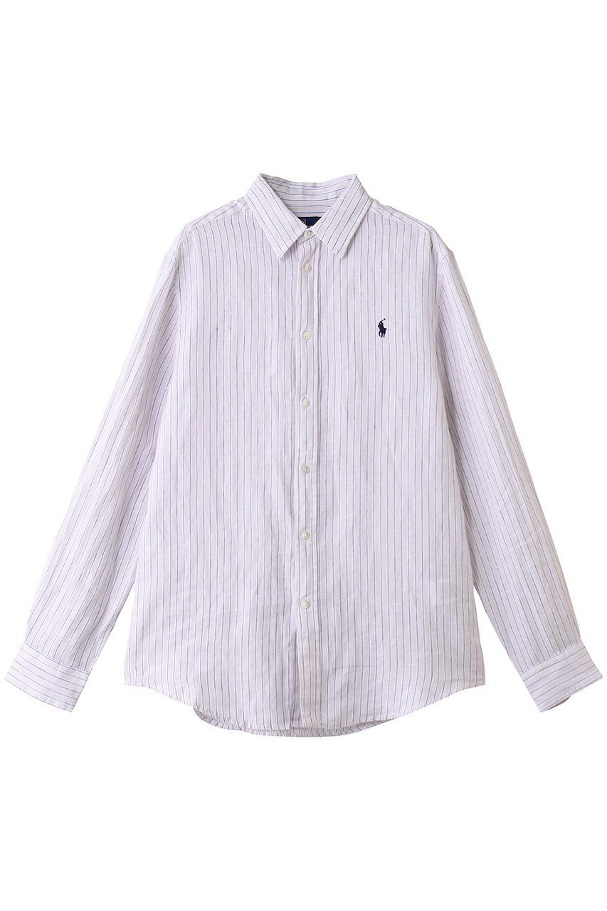 【ラルフローレン/RALPH LAUREN】の【POLO RALPH LAUREN】クラシック フィット ストライプド リネン シャツ 人気、トレンドファッション・服の通販 founy(ファニー) 　ファッション　Fashion　レディースファッション　Fashion for Women　トップス・カットソー　Cut & Sew Tops　シャツ・ブラウス・オフィスカジュアル　Elegant Blouses & Button-Ups　クラシック　Classic, Timeless Style　ストライプ　Stripe, Striped Pattern　ストレート　Straight, Straight Cut　スリーブ　Sleeve, Long Sleeve / Short Sleeve　バランス　Balance, Style Balance　フィット　Fit, Slim Fit　プリーツ　Pleats, Pleated　ボックス　Boxy, Box Shape　ヨーク　Yoke, Yoke Design　リネン　Linen, Linen Fabric　リラックス　Relax, Relaxed Fit　ロング　Long, Long-Length　エレガント 上品　Elegant　新作・新入荷　New Arrivals / New In　 other-1|ID: prp329100004923222 ipo3291000000036941173