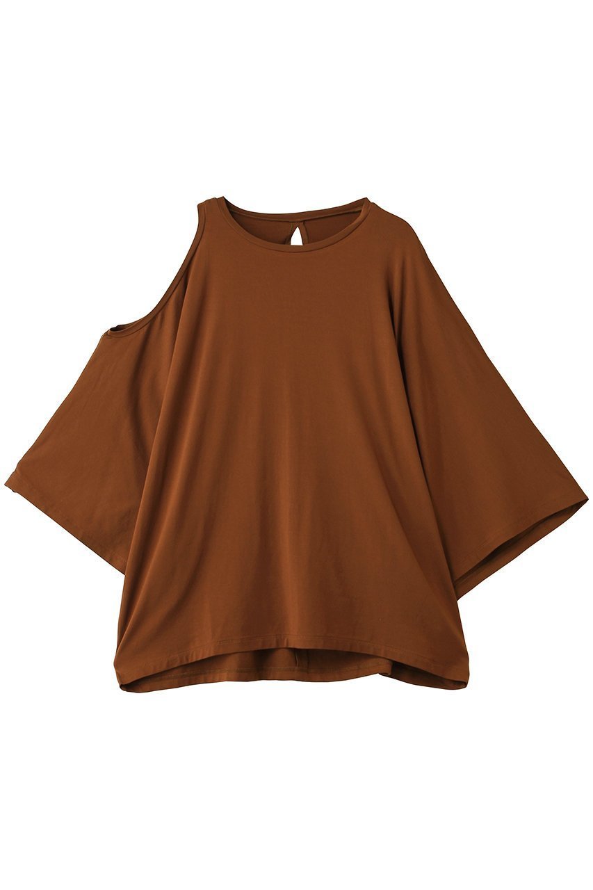 【マイ ウィークネス/MY WEAKNESS】のSigrid Asymmetry T-shirt インテリア・キッズ・メンズ・レディースファッション・服の通販 founy(ファニー) 　ファッション　Fashion　レディースファッション　Fashion for Women　トップス・カットソー　Cut & Sew Tops　シャツ・ブラウス・オフィスカジュアル　Elegant Blouses & Button-Ups　ロングTシャツ・Tシャツ　Longline T-Shirts & Tees　カッティング　Cutting Detail　スリーブ　Sleeve, Long Sleeve / Short Sleeve　ボトム　Bottoms, Lower Wear　ロング　Long, Long-Length　新作・新入荷　New Arrivals / New In　テラコッタ|ID: prp329100004923224 ipo3291000000036941189