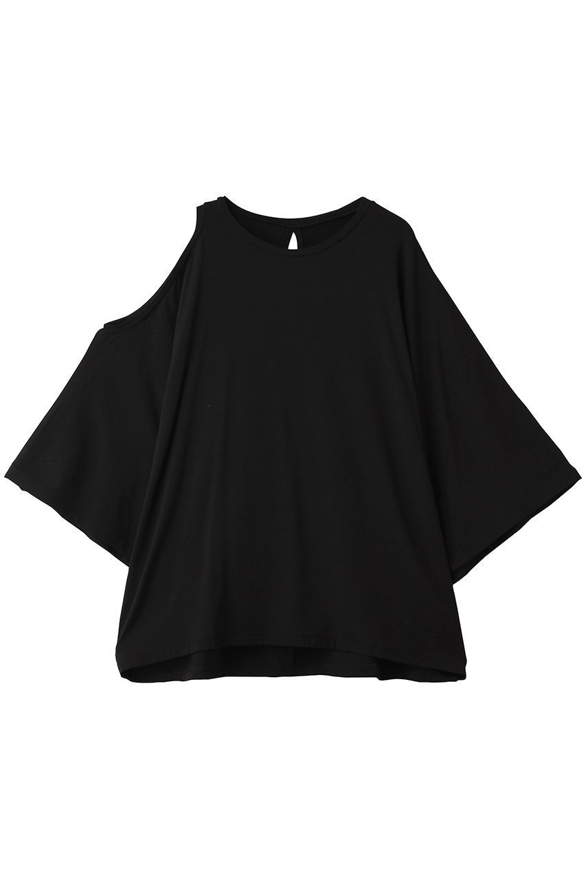 【マイ ウィークネス/MY WEAKNESS】のSigrid Asymmetry T-shirt インテリア・キッズ・メンズ・レディースファッション・服の通販 founy(ファニー) 　ファッション　Fashion　レディースファッション　Fashion for Women　トップス・カットソー　Cut & Sew Tops　シャツ・ブラウス・オフィスカジュアル　Elegant Blouses & Button-Ups　ロングTシャツ・Tシャツ　Longline T-Shirts & Tees　カッティング　Cutting Detail　スリーブ　Sleeve, Long Sleeve / Short Sleeve　ボトム　Bottoms, Lower Wear　ロング　Long, Long-Length　新作・新入荷　New Arrivals / New In　ブラック|ID: prp329100004923224 ipo3291000000036941191