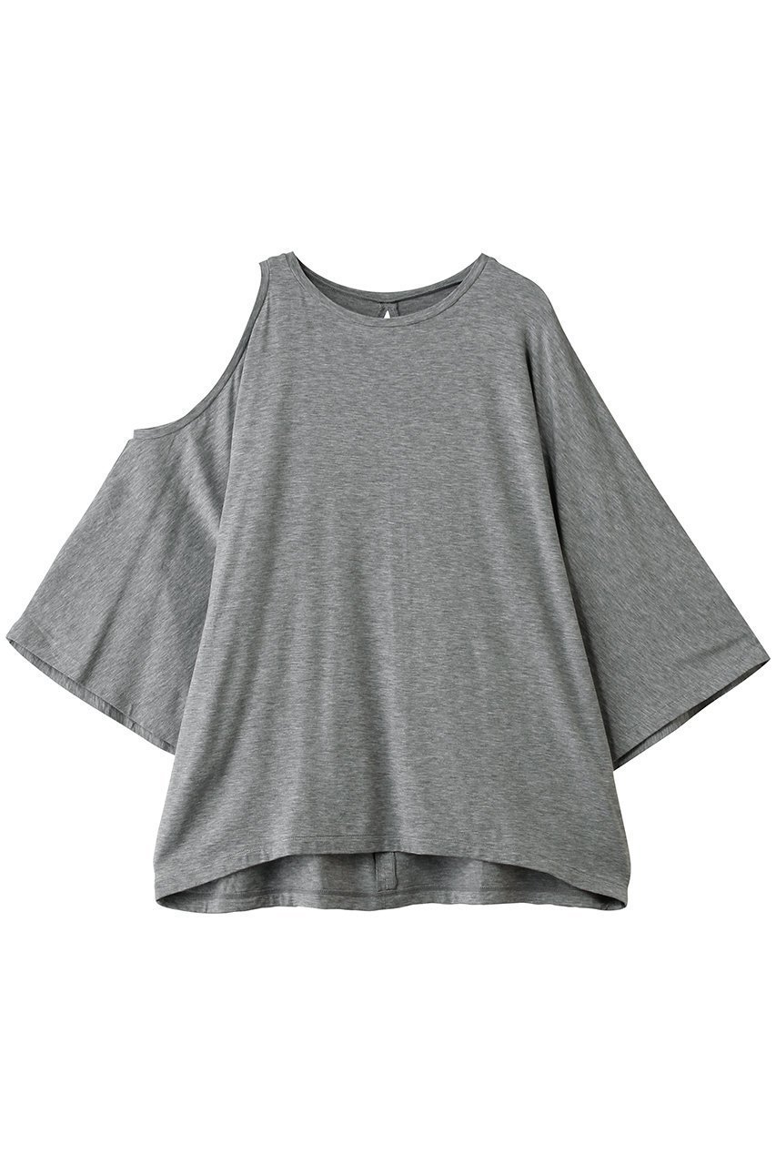 【マイ ウィークネス/MY WEAKNESS】のSigrid Asymmetry T-shirt インテリア・キッズ・メンズ・レディースファッション・服の通販 founy(ファニー) 　ファッション　Fashion　レディースファッション　Fashion for Women　トップス・カットソー　Cut & Sew Tops　シャツ・ブラウス・オフィスカジュアル　Elegant Blouses & Button-Ups　ロングTシャツ・Tシャツ　Longline T-Shirts & Tees　カッティング　Cutting Detail　スリーブ　Sleeve, Long Sleeve / Short Sleeve　ボトム　Bottoms, Lower Wear　ロング　Long, Long-Length　新作・新入荷　New Arrivals / New In　グレー|ID: prp329100004923224 ipo3291000000036941192