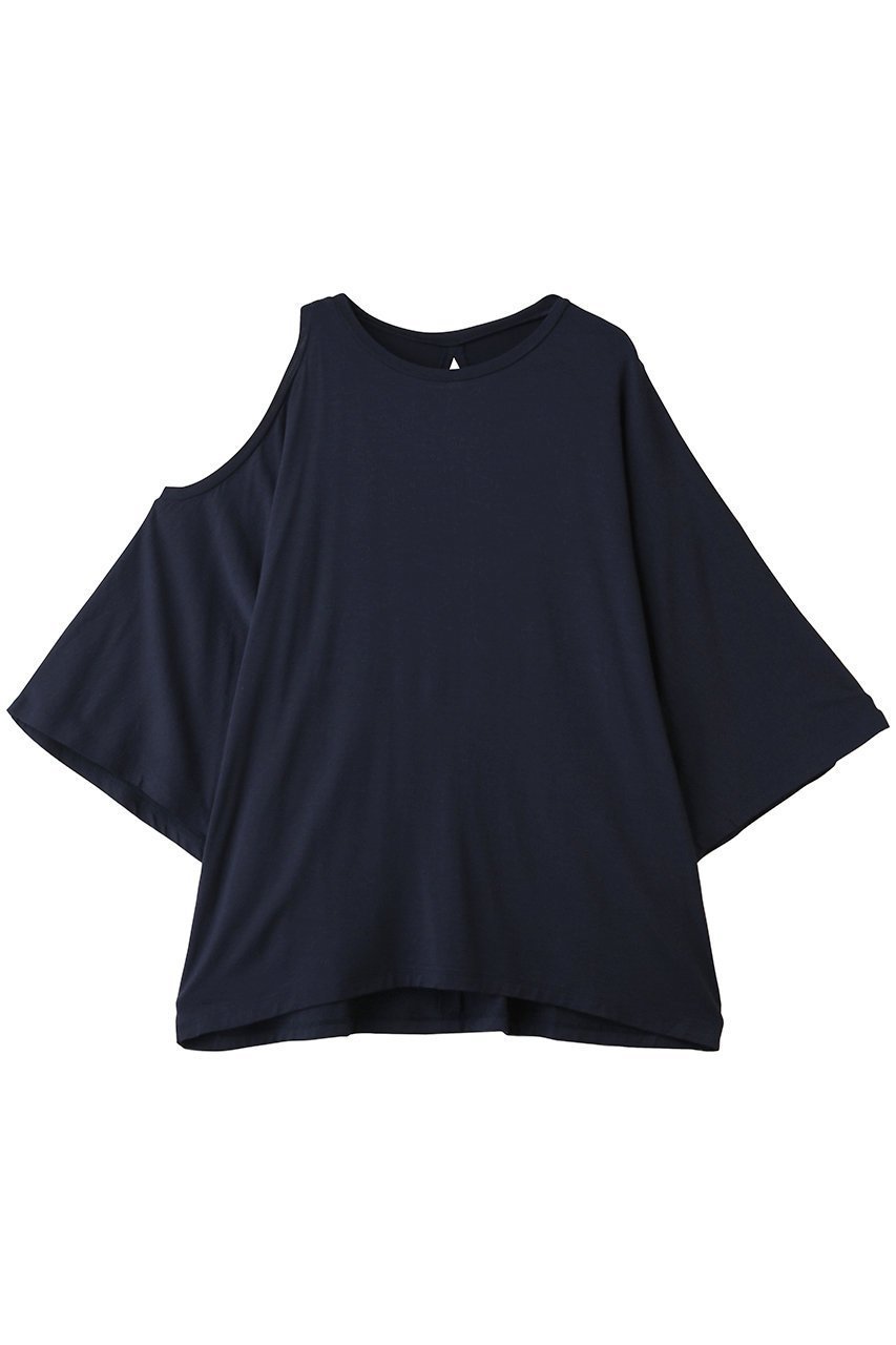 【マイ ウィークネス/MY WEAKNESS】のSigrid Asymmetry T-shirt インテリア・キッズ・メンズ・レディースファッション・服の通販 founy(ファニー) 　ファッション　Fashion　レディースファッション　Fashion for Women　トップス・カットソー　Cut & Sew Tops　シャツ・ブラウス・オフィスカジュアル　Elegant Blouses & Button-Ups　ロングTシャツ・Tシャツ　Longline T-Shirts & Tees　カッティング　Cutting Detail　スリーブ　Sleeve, Long Sleeve / Short Sleeve　ボトム　Bottoms, Lower Wear　ロング　Long, Long-Length　新作・新入荷　New Arrivals / New In　ネイビー|ID: prp329100004923224 ipo3291000000036941194