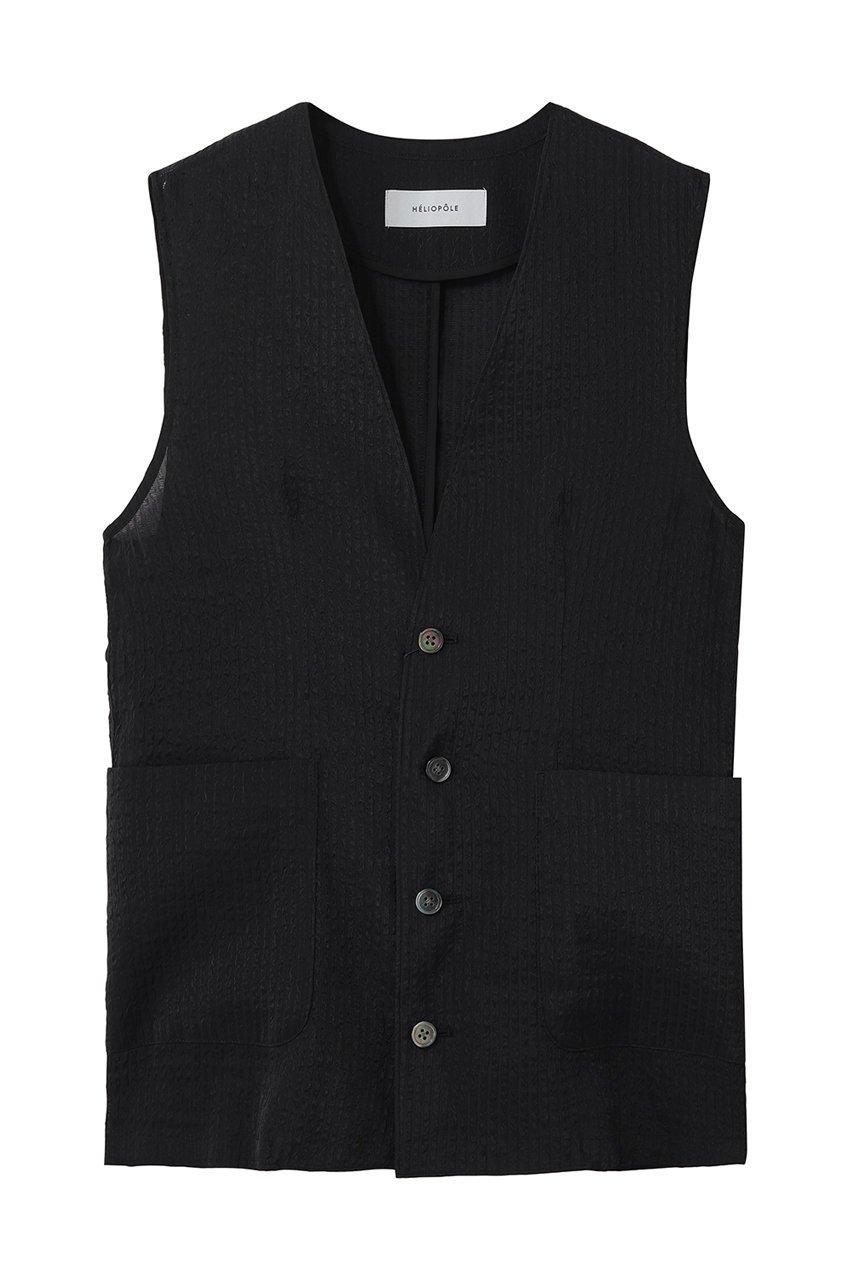 【エリオポール/heliopole】のシアードビーストライプベスト インテリア・キッズ・メンズ・レディースファッション・服の通販 founy(ファニー) 　ファッション　Fashion　レディースファッション　Fashion for Women　アウター　Coat / Outerwear Collection　レディースジャケット・軽アウター　Jackets　おすすめ　Recommended / Our Picks　シンプル　Simple, Minimal　ジャケット　Jacket, Outerwear　ストライプ　Stripe, Striped Pattern　セットアップ　Set-Up, Coordinated Outfit　ベスト　Vest, Waistcoat　エレガント 上品　Elegant　夏　Summer　新作・新入荷　New Arrivals / New In　春　Spring　S/S・春夏　SS, Spring/Summer, Warm Season　ブラック|ID: prp329100004923230 ipo3291000000036941236