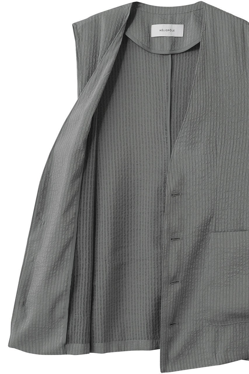【エリオポール/heliopole】のシアードビーストライプベスト 人気、トレンドファッション・服の通販 founy(ファニー) 　ファッション　Fashion　レディースファッション　Fashion for Women　アウター　Coat / Outerwear Collection　レディースジャケット・軽アウター　Jackets　おすすめ　Recommended / Our Picks　シンプル　Simple, Minimal　ジャケット　Jacket, Outerwear　ストライプ　Stripe, Striped Pattern　セットアップ　Set-Up, Coordinated Outfit　ベスト　Vest, Waistcoat　エレガント 上品　Elegant　夏　Summer　新作・新入荷　New Arrivals / New In　春　Spring　S/S・春夏　SS, Spring/Summer, Warm Season　other-6|ID: prp329100004923230 ipo3291000000036941247