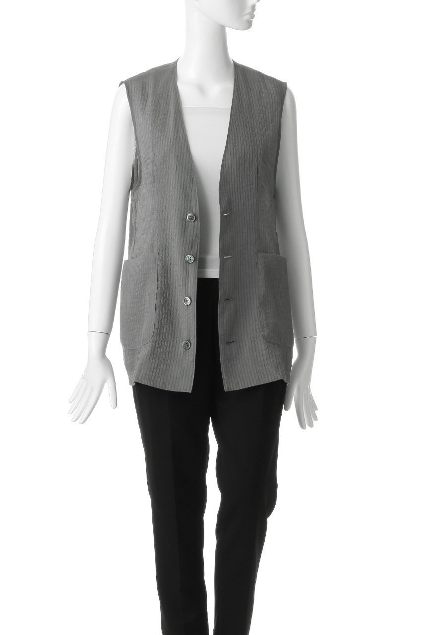 【エリオポール/heliopole】のシアードビーストライプベスト 人気、トレンドファッション・服の通販 founy(ファニー) 　ファッション　Fashion　レディースファッション　Fashion for Women　アウター　Coat / Outerwear Collection　レディースジャケット・軽アウター　Jackets　おすすめ　Recommended / Our Picks　シンプル　Simple, Minimal　ジャケット　Jacket, Outerwear　ストライプ　Stripe, Striped Pattern　セットアップ　Set-Up, Coordinated Outfit　ベスト　Vest, Waistcoat　エレガント 上品　Elegant　夏　Summer　新作・新入荷　New Arrivals / New In　春　Spring　S/S・春夏　SS, Spring/Summer, Warm Season　other-7|ID: prp329100004923230 ipo3291000000036941248