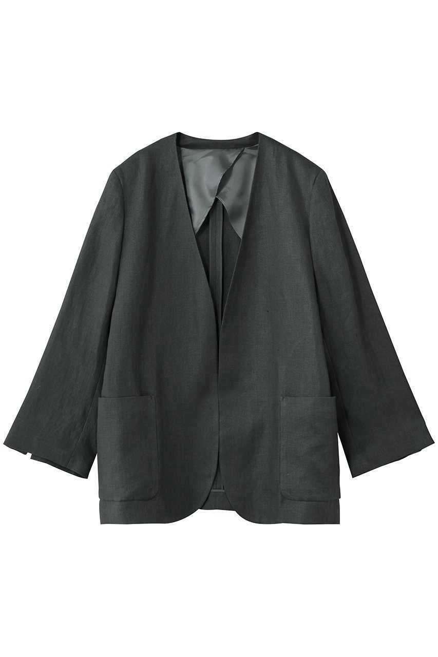 【ジェイドット/j.】のオックスリネン ノーカラージャケット 人気、トレンドファッション・服の通販 founy(ファニー) 　ファッション　Fashion　レディースファッション　Fashion for Women　アウター　Coat / Outerwear Collection　レディースジャケット・軽アウター　Jackets　ノーカラージャケット / シンプル上品コーデ　Collarless Jackets　ジャケット　Jacket, Outerwear　スリーブ　Sleeve, Long Sleeve / Short Sleeve　リネン　Linen, Linen Fabric　ロング　Long, Long-Length　再入荷　Restock / Back in Stock　夏　Summer　春　Spring　S/S・春夏　SS, Spring/Summer, Warm Season　 other-1|ID: prp329100004923245 ipo3291000000036941391