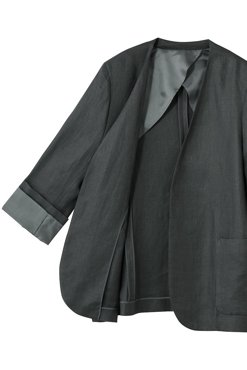 【ジェイドット/j.】のオックスリネン ノーカラージャケット 人気、トレンドファッション・服の通販 founy(ファニー) 　ファッション　Fashion　レディースファッション　Fashion for Women　アウター　Coat / Outerwear Collection　レディースジャケット・軽アウター　Jackets　ノーカラージャケット / シンプル上品コーデ　Collarless Jackets　ジャケット　Jacket, Outerwear　スリーブ　Sleeve, Long Sleeve / Short Sleeve　リネン　Linen, Linen Fabric　ロング　Long, Long-Length　再入荷　Restock / Back in Stock　夏　Summer　春　Spring　S/S・春夏　SS, Spring/Summer, Warm Season　other-6|ID: prp329100004923245 ipo3291000000036941406