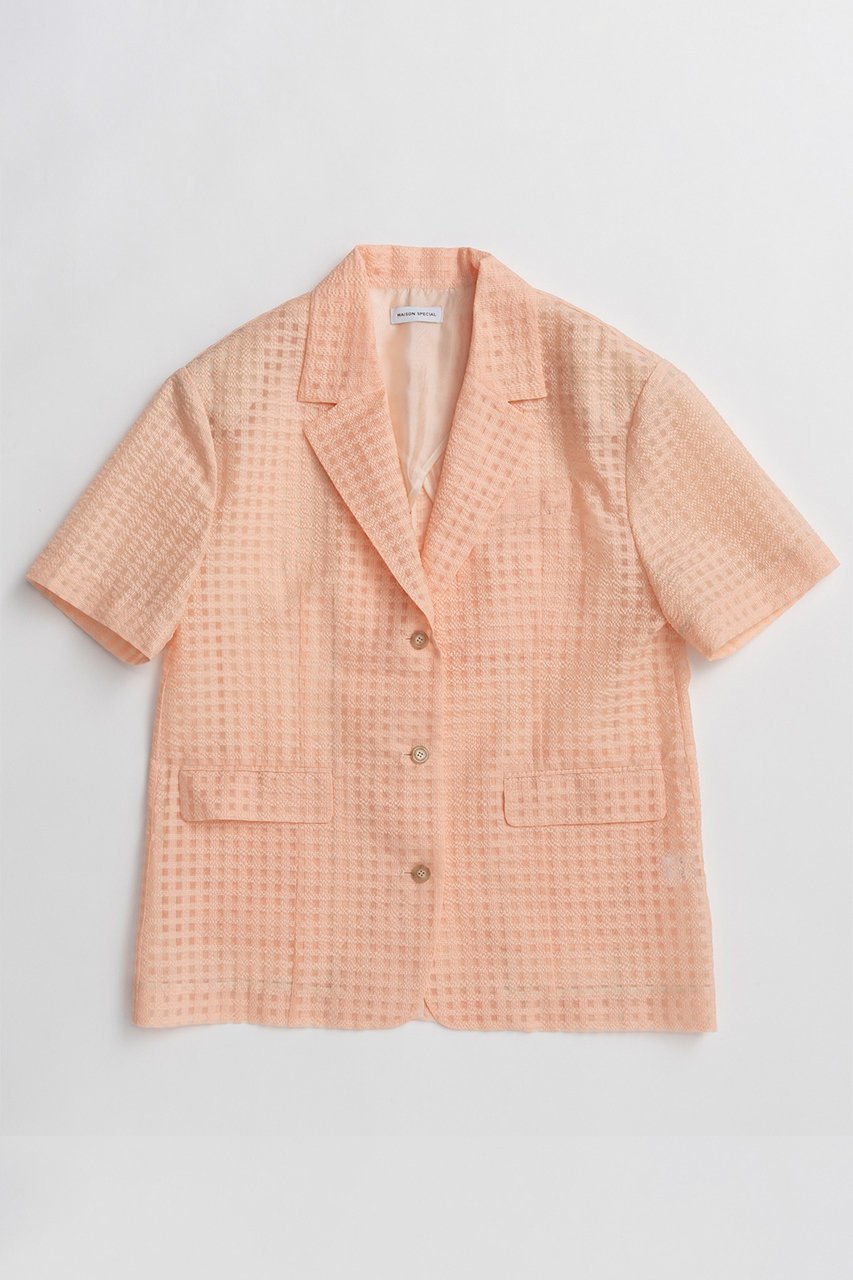 【メゾンスペシャル/MAISON SPECIAL】のHalf-Sleeve Sheer Check Jacket/ハーフスリーブシアーチェックジャケット インテリア・キッズ・メンズ・レディースファッション・服の通販 founy(ファニー) 　ファッション　Fashion　レディースファッション　Fashion for Women　アウター　Coat / Outerwear Collection　レディースジャケット・軽アウター　Jackets　おすすめ　Recommended / Our Picks　オレンジ　Orange　オーガンジー　Organza Fabric　サマー　Summer, Summer Style　シアー　Sheer, See-Through　ジャケット　Jacket, Outerwear　セットアップ　Set-Up, Coordinated Outfit　チェック　Check, Plaid, Tartan　再入荷　Restock / Back in Stock　夏　Summer　ORG(オレンジ)|ID: prp329100004923249 ipo3291000000036941454