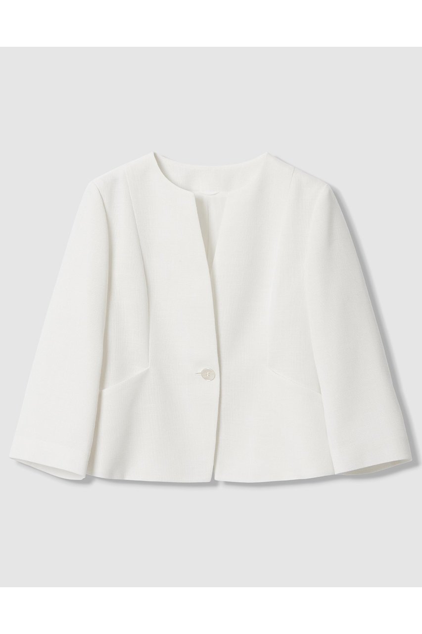 【アナイ/ANAYI】のカラミリネンライクノーカラージャケット 人気、トレンドファッション・服の通販 founy(ファニー) 　ファッション　Fashion　レディースファッション　Fashion for Women　アウター　Coat / Outerwear Collection　レディースジャケット・軽アウター　Jackets　ノーカラージャケット / シンプル上品コーデ　Collarless Jackets　エレガント 上品　Elegant　ジャケット　Jacket, Outerwear　セットアップ　Set-Up, Coordinated Outfit　ポケット　Pocket, Pocket Detail　リネン　Linen, Linen Fabric　定番　Standard, Basic Item　新作・新入荷　New Arrivals / New In　 other-1|ID: prp329100004923253 ipo3291000000036941492