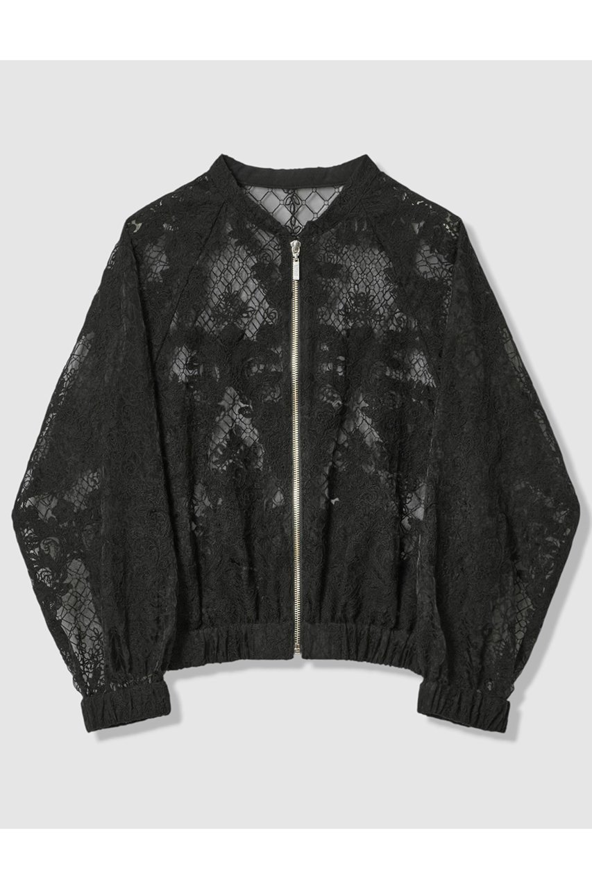 【アルアバイル/allureville】の【LOULOU WILLOUGHBY】オーガンレースブルゾン インテリア・キッズ・メンズ・レディースファッション・服の通販 founy(ファニー) 　ファッション　Fashion　レディースファッション　Fashion for Women　アウター　Coat / Outerwear Collection　レディースジャケット・軽アウター　Jackets　ブルゾンジャケット・スポーティアウター　Blouson Jackets　オーガンジー　Organza Fabric　シアー　Sheer, See-Through　ジップ　Zip, Zipper　ジャケット　Jacket, Outerwear　チュール　Tulip, Tulip Motif　ブルゾン　Blouson, Bomber Jacket　レース　Lace, Lace Fabric　夏　Summer　新作・新入荷　New Arrivals / New In　春　Spring　S/S・春夏　SS, Spring/Summer, Warm Season　ブラック|ID: prp329100004923277 ipo3291000000036941674