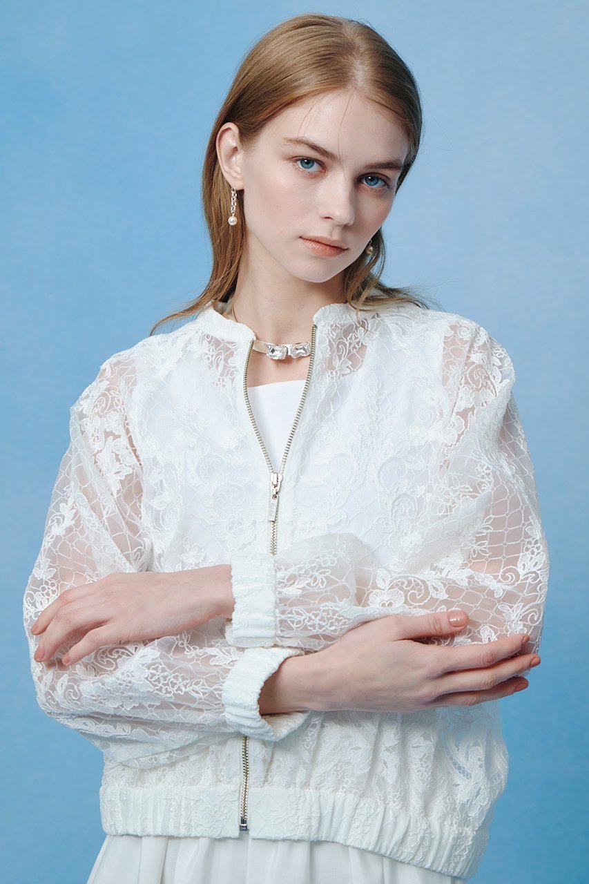 【アルアバイル/allureville】の【LOULOU WILLOUGHBY】オーガンレースブルゾン 人気、トレンドファッション・服の通販 founy(ファニー) 　ファッション　Fashion　レディースファッション　Fashion for Women　アウター　Coat / Outerwear Collection　レディースジャケット・軽アウター　Jackets　ブルゾンジャケット・スポーティアウター　Blouson Jackets　オーガンジー　Organza Fabric　シアー　Sheer, See-Through　ジップ　Zip, Zipper　ジャケット　Jacket, Outerwear　チュール　Tulip, Tulip Motif　ブルゾン　Blouson, Bomber Jacket　レース　Lace, Lace Fabric　夏　Summer　新作・新入荷　New Arrivals / New In　春　Spring　S/S・春夏　SS, Spring/Summer, Warm Season　other-6|ID: prp329100004923277 ipo3291000000036941687