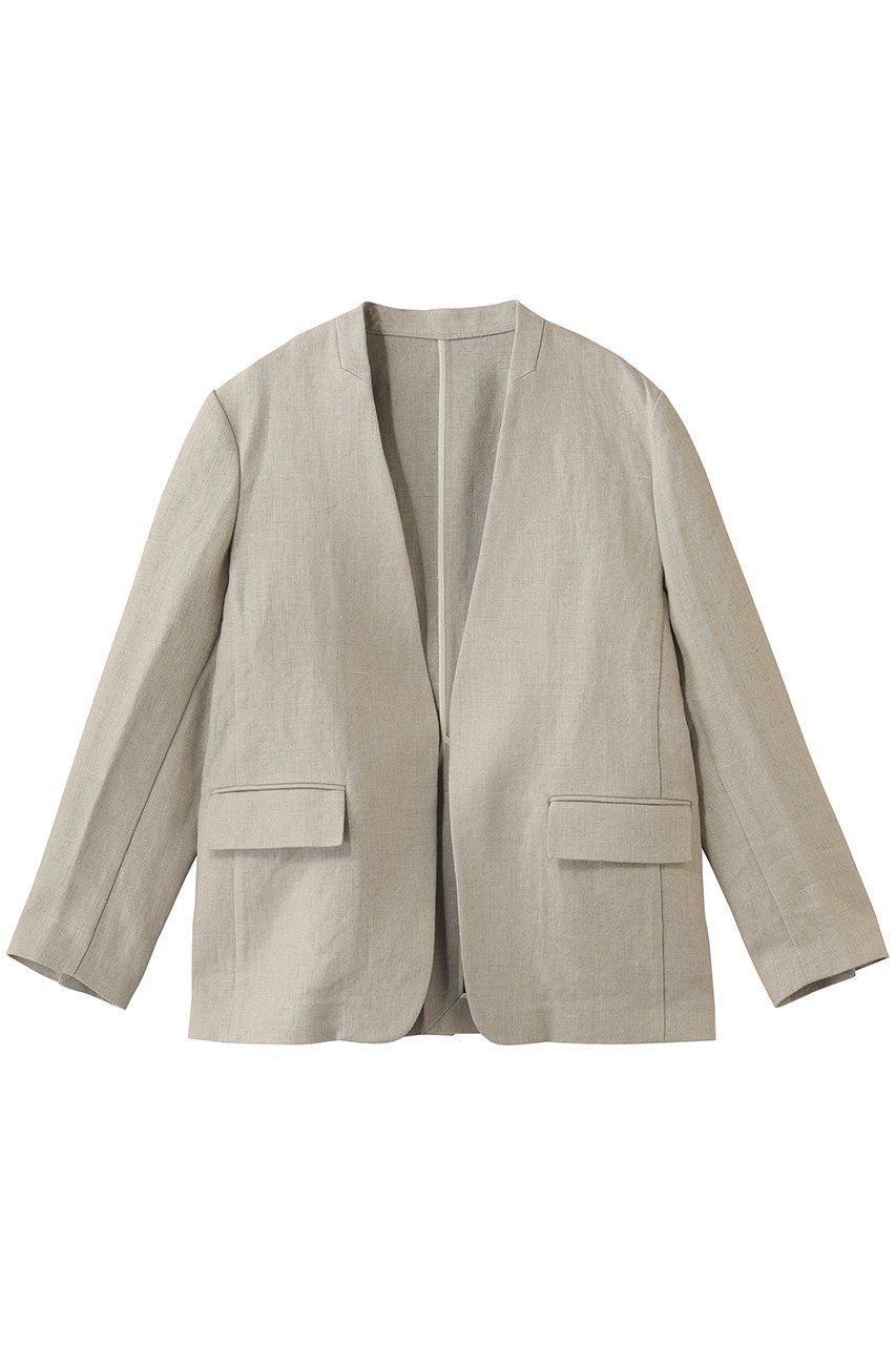 【マイ ウィークネス/MY WEAKNESS】のSigrid Collarless Jacket インテリア・キッズ・メンズ・レディースファッション・服の通販 founy(ファニー) 　ファッション　Fashion　レディースファッション　Fashion for Women　アウター　Coat / Outerwear Collection　レディースジャケット・軽アウター　Jackets　キャンバス　Canvas, Canvas Fabric　シンプル　Simple, Minimal　ジャケット　Jacket, Outerwear　フランス　France, French　リネン　Linen, Linen Fabric　ベージュ|ID: prp329100004923280 ipo3291000000036941694