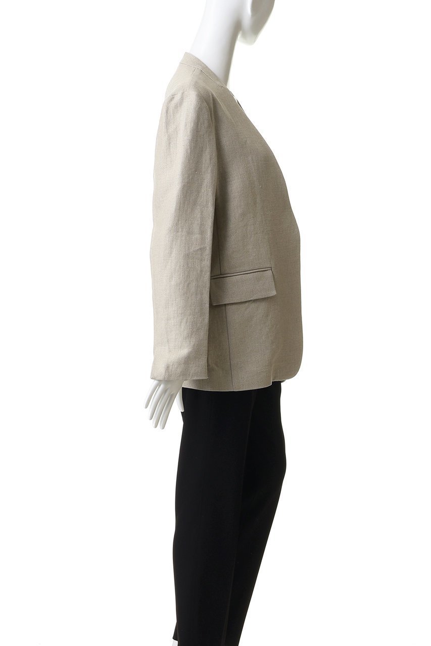 【マイ ウィークネス/MY WEAKNESS】のSigrid Collarless Jacket 人気、トレンドファッション・服の通販 founy(ファニー) 　ファッション　Fashion　レディースファッション　Fashion for Women　アウター　Coat / Outerwear Collection　レディースジャケット・軽アウター　Jackets　キャンバス　Canvas, Canvas Fabric　シンプル　Simple, Minimal　ジャケット　Jacket, Outerwear　フランス　France, French　リネン　Linen, Linen Fabric　other-3|ID: prp329100004923280 ipo3291000000036941697