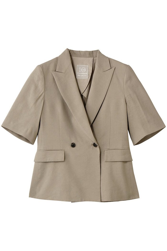 【プルミエ アロンディスモン/1er Arrondissement】のリネンビスコースジャケット(半袖) インテリア・キッズ・メンズ・レディースファッション・服の通販 founy(ファニー) https://founy.com/ ファッション Fashion レディースファッション Fashion for Women アウター Coat / Outerwear Collection レディースジャケット・軽アウター Jackets なめらか Smooth, Silky Texture シェイプ Shape, Slim Fit ジャケット Jacket, Outerwear フォーマル Formal, Dressy リネン Linen, Linen Fabric 半袖 Short Sleeve, Half Sleeve 夏 Summer 羽織 Haori, Light Jacket |ID: prp329100004923290 ipo3291000000036941804