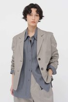 【マーガレットハウエル/MARGARET HOWELL】のFINE STRIPE COTTON SILK JACKET ブラック|ID:prp329100004923297