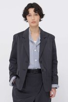 【マーガレットハウエル/MARGARET HOWELL】のFINE STRIPE COTTON SILK JACKET グレー|ID:prp329100004923297
