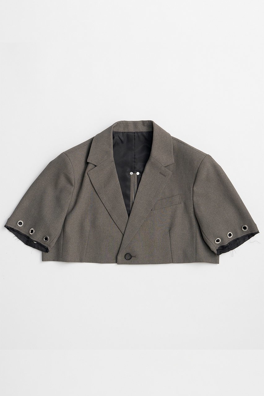 【メゾンスペシャル/MAISON SPECIAL】のEyelet Short Jacket/アイレットショートジャケット インテリア・キッズ・メンズ・レディースファッション・服の通販 founy(ファニー) 　ファッション　Fashion　レディースファッション　Fashion for Women　アウター　Coat / Outerwear Collection　レディースジャケット・軽アウター　Jackets　おすすめ　Recommended / Our Picks　クラシック　Classic, Timeless Style　コンパクト　Compact, Small Size　ジャケット　Jacket, Outerwear　セットアップ　Set-Up, Coordinated Outfit　デニム　Denim, Jeans Material　プリーツ　Pleats, Pleated　新作・新入荷　New Arrivals / New In　GRY(グレー)|ID: prp329100004923302 ipo3291000000036941926