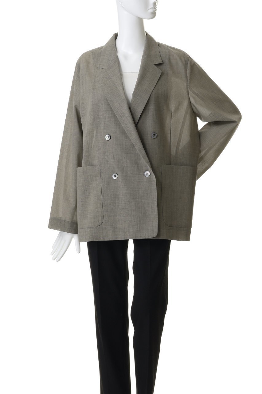 【エブール/ebure】のドライシアーウール アンコンジャケット 人気、トレンドファッション・服の通販 founy(ファニー) 　ファッション　Fashion　レディースファッション　Fashion for Women　アウター　Coat / Outerwear Collection　レディースジャケット・軽アウター　Jackets　おすすめ　Recommended / Our Picks　ジャケット　Jacket, Outerwear　ダブル　Double, Double-Breasted　バランス　Balance, Style Balance　パッチ　Patch, Appliqué　ポケット　Pocket, Pocket Detail　新作・新入荷　New Arrivals / New In　other-2|ID: prp329100004923312 ipo3291000000036942037