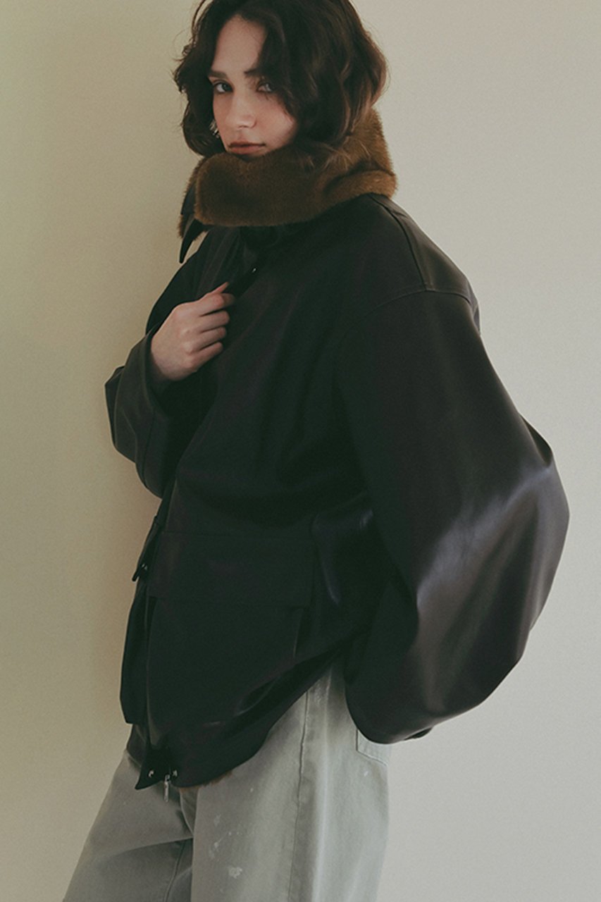 【エトレトウキョウ/ETRE TOKYO】のファーカラーフェイクレザーブルゾン 人気、トレンドファッション・服の通販 founy(ファニー) 　ファッション　Fashion　レディースファッション　Fashion for Women　アウター　Coat / Outerwear Collection　レディースジャケット・軽アウター　Jackets　ブルゾンジャケット・スポーティアウター　Blouson Jackets　今季　This Season, Current Season　ジャケット　Jacket, Outerwear　トレンド　Trend, Trending Now　ドッキング　Docking, Mixed Material　バランス　Balance, Style Balance　ビッグ　Big, Oversized　フェイクファー　Faux Fur, Imitation Fur　ブルゾン　Blouson, Bomber Jacket　おすすめ　Recommended / Our Picks　新作・新入荷　New Arrivals / New In　other-2|ID: prp329100004923328 ipo3291000000036942165