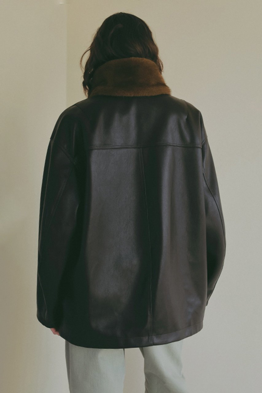 【エトレトウキョウ/ETRE TOKYO】のファーカラーフェイクレザーブルゾン 人気、トレンドファッション・服の通販 founy(ファニー) 　ファッション　Fashion　レディースファッション　Fashion for Women　アウター　Coat / Outerwear Collection　レディースジャケット・軽アウター　Jackets　ブルゾンジャケット・スポーティアウター　Blouson Jackets　今季　This Season, Current Season　ジャケット　Jacket, Outerwear　トレンド　Trend, Trending Now　ドッキング　Docking, Mixed Material　バランス　Balance, Style Balance　ビッグ　Big, Oversized　フェイクファー　Faux Fur, Imitation Fur　ブルゾン　Blouson, Bomber Jacket　おすすめ　Recommended / Our Picks　新作・新入荷　New Arrivals / New In　other-3|ID: prp329100004923328 ipo3291000000036942166