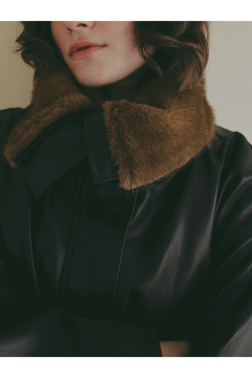 【エトレトウキョウ/ETRE TOKYO】のファーカラーフェイクレザーブルゾン 人気、トレンドファッション・服の通販 founy(ファニー) 　ファッション　Fashion　レディースファッション　Fashion for Women　アウター　Coat / Outerwear Collection　レディースジャケット・軽アウター　Jackets　ブルゾンジャケット・スポーティアウター　Blouson Jackets　今季　This Season, Current Season　ジャケット　Jacket, Outerwear　トレンド　Trend, Trending Now　ドッキング　Docking, Mixed Material　バランス　Balance, Style Balance　ビッグ　Big, Oversized　フェイクファー　Faux Fur, Imitation Fur　ブルゾン　Blouson, Bomber Jacket　おすすめ　Recommended / Our Picks　新作・新入荷　New Arrivals / New In　other-5|ID: prp329100004923328 ipo3291000000036942171