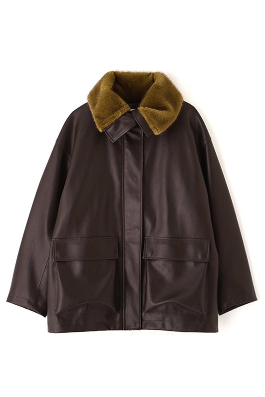 【エトレトウキョウ/ETRE TOKYO】のファーカラーフェイクレザーブルゾン 人気、トレンドファッション・服の通販 founy(ファニー) 　ファッション　Fashion　レディースファッション　Fashion for Women　アウター　Coat / Outerwear Collection　レディースジャケット・軽アウター　Jackets　ブルゾンジャケット・スポーティアウター　Blouson Jackets　今季　This Season, Current Season　ジャケット　Jacket, Outerwear　トレンド　Trend, Trending Now　ドッキング　Docking, Mixed Material　バランス　Balance, Style Balance　ビッグ　Big, Oversized　フェイクファー　Faux Fur, Imitation Fur　ブルゾン　Blouson, Bomber Jacket　おすすめ　Recommended / Our Picks　新作・新入荷　New Arrivals / New In　other-8|ID: prp329100004923328 ipo3291000000036942176