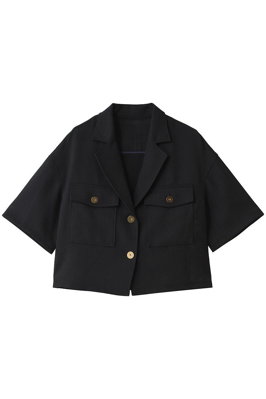 【アルアバイル/allureville】のカラミショートジャケット インテリア・キッズ・メンズ・レディースファッション・服の通販 founy(ファニー) 　ファッション　Fashion　レディースファッション　Fashion for Women　アウター　Coat / Outerwear Collection　レディースジャケット・軽アウター　Jackets　クロップド　Cropped, Short Length　ジャケット　Jacket, Outerwear　スリーブ　Sleeve, Long Sleeve / Short Sleeve　ハーフ　Half, Half-Length　フラップ　Flap, Flap Pocket　ポケット　Pocket, Pocket Detail　メッシュ　Mesh, Net Fabric　夏　Summer　新作・新入荷　New Arrivals / New In　ネイビー|ID: prp329100004923343 ipo3291000000036942335