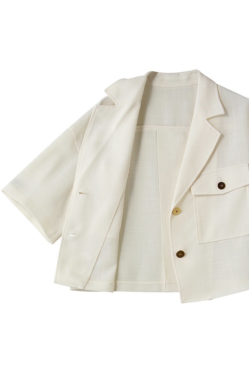 【アルアバイル/allureville】のカラミショートジャケット 人気、トレンドファッション・服の通販 founy(ファニー) 　ファッション　Fashion　レディースファッション　Fashion for Women　アウター　Coat / Outerwear Collection　レディースジャケット・軽アウター　Jackets　クロップド　Cropped, Short Length　ジャケット　Jacket, Outerwear　スリーブ　Sleeve, Long Sleeve / Short Sleeve　ハーフ　Half, Half-Length　フラップ　Flap, Flap Pocket　ポケット　Pocket, Pocket Detail　メッシュ　Mesh, Net Fabric　夏　Summer　新作・新入荷　New Arrivals / New In　other-6|ID: prp329100004923343 ipo3291000000036942346