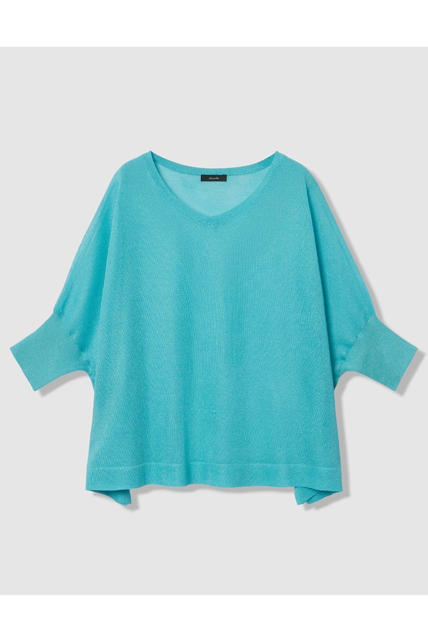 【アルアバイル/allureville】のシャイニーシアープルオーバー インテリア・キッズ・メンズ・レディースファッション・服の通販 founy(ファニー) 　ファッション　Fashion　レディースファッション　Fashion for Women　トップス・カットソー　Cut & Sew Tops　ニット　Knit Tops & Sweaters　カジュアルプルオーバー・ニットトップス　Pullovers & Knit Tops / Casual Pullovers　おすすめ　Recommended / Our Picks　サマー　Summer, Summer Style　スリット　Slit, Slit Detail　デコルテ　Décolleté, Neckline　ネックレス　Necklace, Pendant Necklace　バランス　Balance, Style Balance　ボトム　Bottoms, Lower Wear　夏　Summer　新作・新入荷　New Arrivals / New In　ブルー|ID: prp329100004923355 ipo3291000000036942431