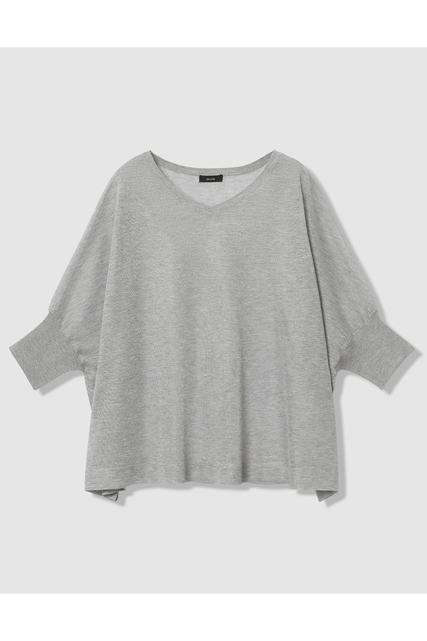 【アルアバイル/allureville】のシャイニーシアープルオーバー インテリア・キッズ・メンズ・レディースファッション・服の通販 founy(ファニー) 　ファッション　Fashion　レディースファッション　Fashion for Women　トップス・カットソー　Cut & Sew Tops　ニット　Knit Tops & Sweaters　カジュアルプルオーバー・ニットトップス　Pullovers & Knit Tops / Casual Pullovers　おすすめ　Recommended / Our Picks　サマー　Summer, Summer Style　スリット　Slit, Slit Detail　デコルテ　Décolleté, Neckline　ネックレス　Necklace, Pendant Necklace　バランス　Balance, Style Balance　ボトム　Bottoms, Lower Wear　夏　Summer　新作・新入荷　New Arrivals / New In　ライトグレー|ID: prp329100004923355 ipo3291000000036942432