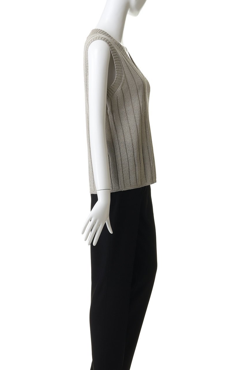 【ベイジ,/BEIGE,】のOPTICAL(オプティカル)/ペーパーヤーン Vネックリブニット 人気、トレンドファッション・服の通販 founy(ファニー) 　ファッション　Fashion　レディースファッション　Fashion for Women　トップス・カットソー　Cut & Sew Tops　ニット　Knit Tops & Sweaters　カジュアルプルオーバー・ニットトップス　Pullovers & Knit Tops / Casual Pullovers　Vネックトップス　V-Neck Tops / V-Cut Neckline Shirts　ジャケット　Jacket, Outerwear　デコルテ　Décolleté, Neckline　ノースリーブ　Sleeveless, No-Sleeve　ワイドリブ　Wide Rib, Wide Ribbed Knit　新作・新入荷　New Arrivals / New In　軽量　Lightweight, Ultra Light　other-3|ID: prp329100004923375 ipo3291000000036942548