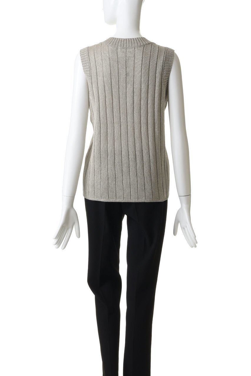 【ベイジ,/BEIGE,】のOPTICAL(オプティカル)/ペーパーヤーン Vネックリブニット 人気、トレンドファッション・服の通販 founy(ファニー) 　ファッション　Fashion　レディースファッション　Fashion for Women　トップス・カットソー　Cut & Sew Tops　ニット　Knit Tops & Sweaters　カジュアルプルオーバー・ニットトップス　Pullovers & Knit Tops / Casual Pullovers　Vネックトップス　V-Neck Tops / V-Cut Neckline Shirts　ジャケット　Jacket, Outerwear　デコルテ　Décolleté, Neckline　ノースリーブ　Sleeveless, No-Sleeve　ワイドリブ　Wide Rib, Wide Ribbed Knit　新作・新入荷　New Arrivals / New In　軽量　Lightweight, Ultra Light　other-4|ID: prp329100004923375 ipo3291000000036942549