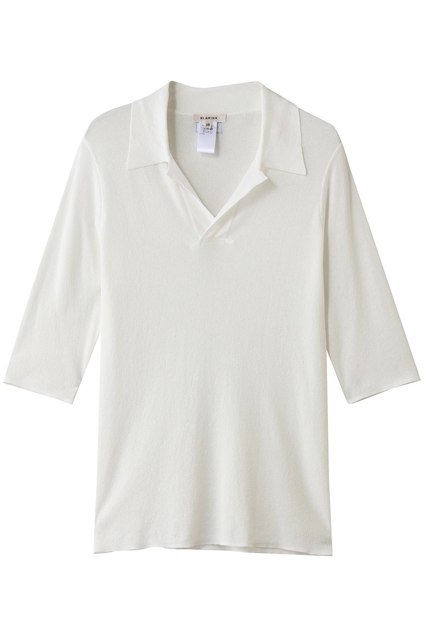 【ブラミンク/BLAMINK】の14Gレギュラーカラーショートスリーブニット 人気、トレンドファッション・服の通販 founy(ファニー) 　ファッション　Fashion　レディースファッション　Fashion for Women　トップス・カットソー　Cut & Sew Tops　ニット　Knit Tops & Sweaters　カジュアルプルオーバー・ニットトップス　Pullovers & Knit Tops / Casual Pullovers　インナー　Innerwear　ショート　Short, Short Length　ジャケット　Jacket, Outerwear　スリーブ　Sleeve, Long Sleeve / Short Sleeve　フィット　Fit, Slim Fit　レギュラー　Regular, Standard Fit　新作・新入荷　New Arrivals / New In　 other-1|ID: prp329100004923392 ipo3291000000036942647