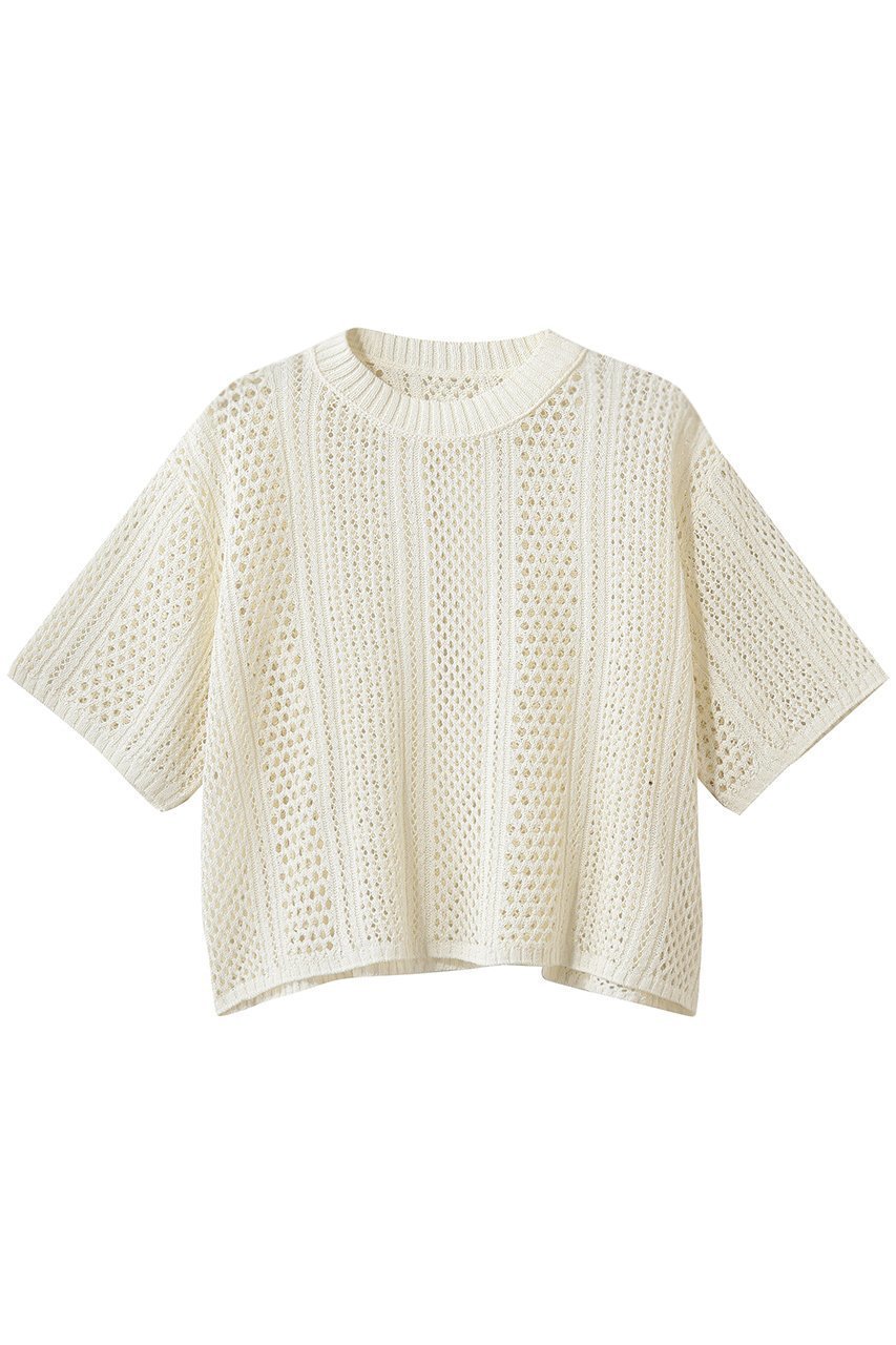 【ベイジ,/BEIGE,】のATACAM(アタカム)/パターンメッシュ ハーフニット 人気、トレンドファッション・服の通販 founy(ファニー) 　ファッション　Fashion　レディースファッション　Fashion for Women　トップス・カットソー　Cut & Sew Tops　ニット　Knit Tops & Sweaters　カジュアルプルオーバー・ニットトップス　Pullovers & Knit Tops / Casual Pullovers　ハーフ　Half, Half-Length　パターン　Pattern, Design Print　ボックス　Boxy, Box Shape　メッシュ　Mesh, Net Fabric　エレガント 上品　Elegant　半袖　Short Sleeve, Half Sleeve　夏　Summer　定番　Standard, Basic Item　新作・新入荷　New Arrivals / New In　 other-1|ID: prp329100004923399 ipo3291000000036942703