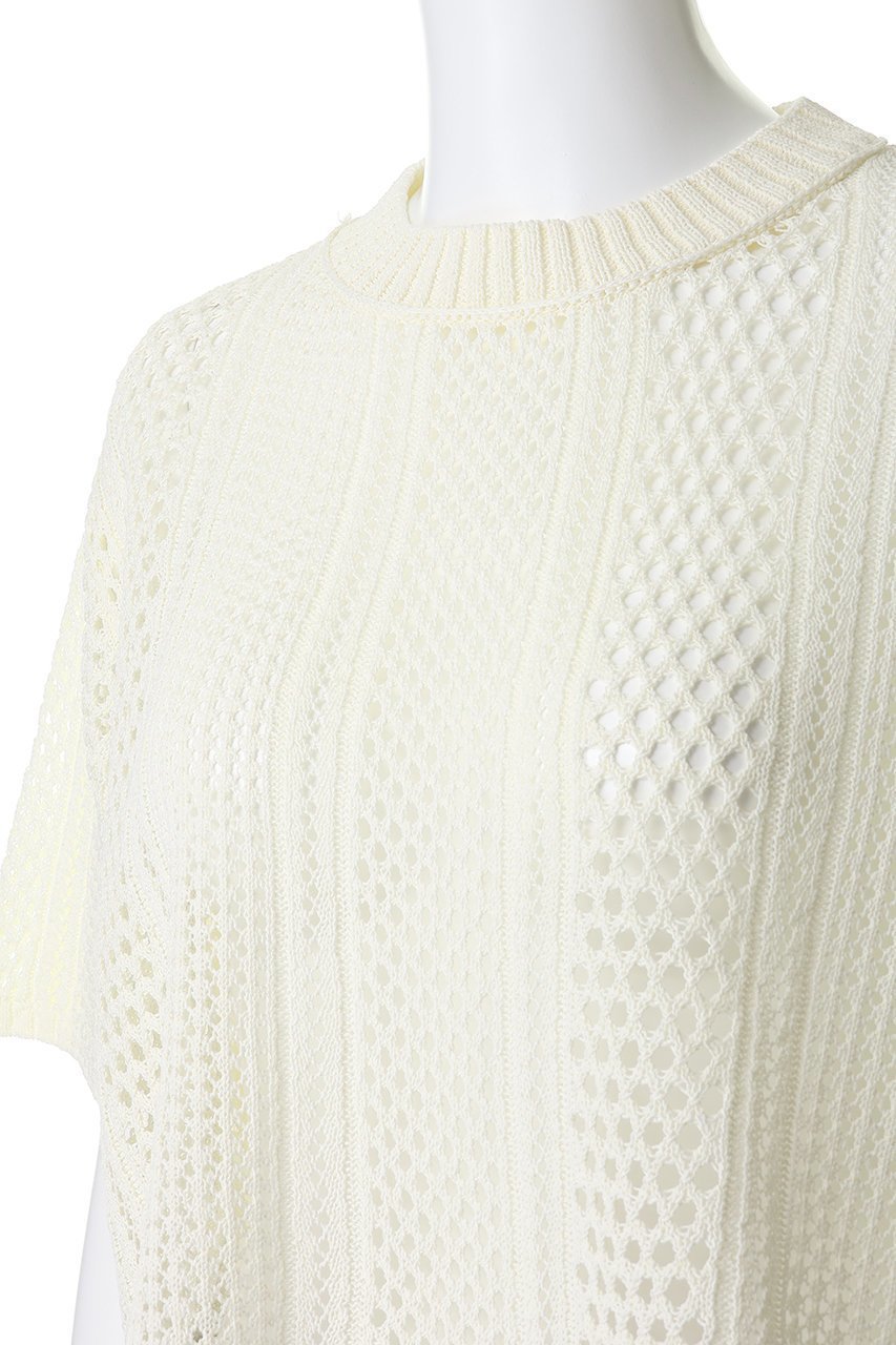 【ベイジ,/BEIGE,】のATACAM(アタカム)/パターンメッシュ ハーフニット 人気、トレンドファッション・服の通販 founy(ファニー) 　ファッション　Fashion　レディースファッション　Fashion for Women　トップス・カットソー　Cut & Sew Tops　ニット　Knit Tops & Sweaters　カジュアルプルオーバー・ニットトップス　Pullovers & Knit Tops / Casual Pullovers　ハーフ　Half, Half-Length　パターン　Pattern, Design Print　ボックス　Boxy, Box Shape　メッシュ　Mesh, Net Fabric　エレガント 上品　Elegant　半袖　Short Sleeve, Half Sleeve　夏　Summer　定番　Standard, Basic Item　新作・新入荷　New Arrivals / New In　other-5|ID: prp329100004923399 ipo3291000000036942709