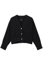 【スリー ドッツ/three dots】のジャージーコレット コクーンカーディガン ブラック|ID:prp329100004923402