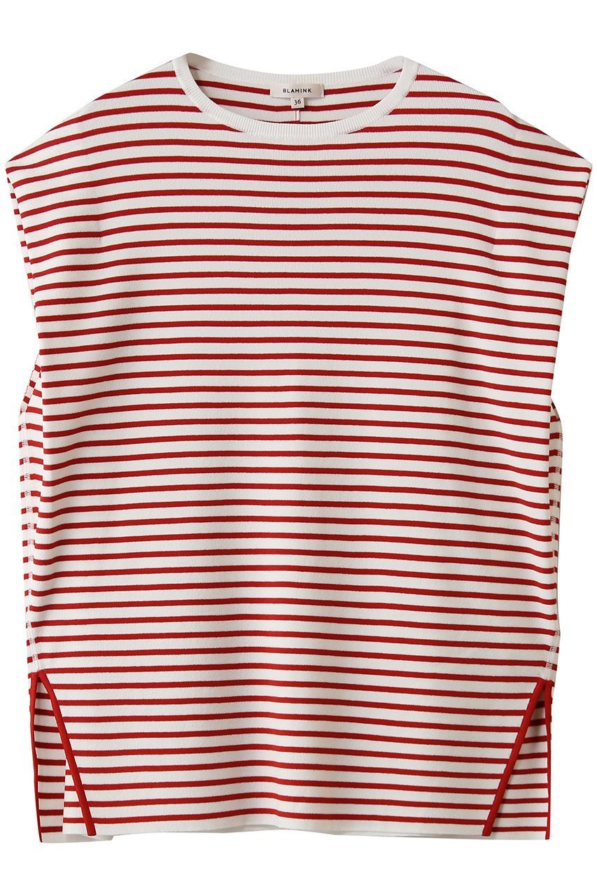 【ブラミンク/BLAMINK】の18Gボーダーニットベスト 人気、トレンドファッション・服の通販 founy(ファニー) 　ファッション　Fashion　レディースファッション　Fashion for Women　トップス・カットソー　Cut & Sew Tops　ニット　Knit Tops & Sweaters　ベスト&ジレ / 重ね着スタイル　Vests & Gilets　カジュアルプルオーバー・ニットトップス　Pullovers & Knit Tops / Casual Pullovers　ベスト　Vest, Waistcoat　ボーダー　Border, Stripe　エレガント 上品　Elegant　夏　Summer　定番　Standard, Basic Item　新作・新入荷　New Arrivals / New In　春　Spring　S/S・春夏　SS, Spring/Summer, Warm Season　 other-1|ID: prp329100004923404 ipo3291000000036942736