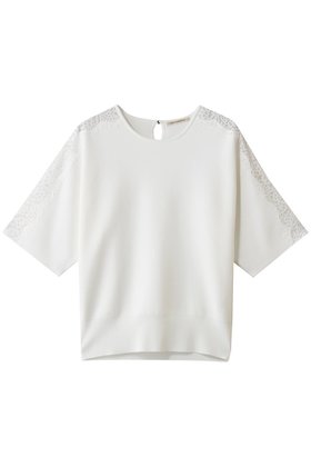 【デザイン ワークス/DESIGN WORKS】の【セットアップ対応】16ゲージ総針レースプルオーバー 人気、トレンドファッション・服の通販 founy(ファニー) ファッション Fashion レディースファッション Fashion for Women トップス・カットソー Cut & Sew Tops ニット Knit Tops & Sweaters カジュアルプルオーバー・ニットトップス Pullovers & Knit Tops / Casual Pullovers なめらか Smooth, Silky Texture セットアップ Set-Up, Coordinated Outfit センター Center, Center Line フレア Flare, Flared ボトム Bottoms, Lower Wear ヨーク Yoke, Yoke Design レース Lace, Lace Fabric 夏 Summer 新作・新入荷 New Arrivals / New In |ID:prp329100004923416