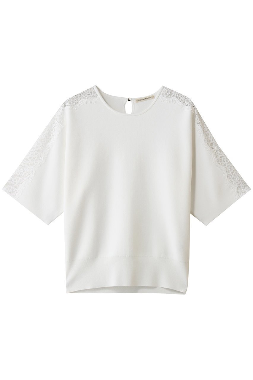 【デザイン ワークス/DESIGN WORKS】の【セットアップ対応】16ゲージ総針レースプルオーバー 人気、トレンドファッション・服の通販 founy(ファニー) 　ファッション　Fashion　レディースファッション　Fashion for Women　トップス・カットソー　Cut & Sew Tops　ニット　Knit Tops & Sweaters　カジュアルプルオーバー・ニットトップス　Pullovers & Knit Tops / Casual Pullovers　なめらか　Smooth, Silky Texture　セットアップ　Set-Up, Coordinated Outfit　センター　Center, Center Line　フレア　Flare, Flared　ボトム　Bottoms, Lower Wear　ヨーク　Yoke, Yoke Design　レース　Lace, Lace Fabric　夏　Summer　新作・新入荷　New Arrivals / New In　 other-1|ID: prp329100004923416 ipo3291000000036942794
