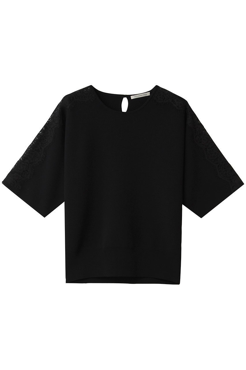 【デザイン ワークス/DESIGN WORKS】の【セットアップ対応】16ゲージ総針レースプルオーバー インテリア・キッズ・メンズ・レディースファッション・服の通販 founy(ファニー) 　ファッション　Fashion　レディースファッション　Fashion for Women　トップス・カットソー　Cut & Sew Tops　ニット　Knit Tops & Sweaters　カジュアルプルオーバー・ニットトップス　Pullovers & Knit Tops / Casual Pullovers　なめらか　Smooth, Silky Texture　セットアップ　Set-Up, Coordinated Outfit　センター　Center, Center Line　フレア　Flare, Flared　ボトム　Bottoms, Lower Wear　ヨーク　Yoke, Yoke Design　レース　Lace, Lace Fabric　夏　Summer　新作・新入荷　New Arrivals / New In　ブラック|ID: prp329100004923416 ipo3291000000036942799