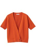 【エブール/ebure】のボタニカルダイコットンミドルゲージ カシュクールニットトップス オレンジ|ID:prp329100004923421