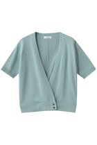 【エブール/ebure】のボタニカルダイコットンミドルゲージ カシュクールニットトップス グリーン|ID:prp329100004923421