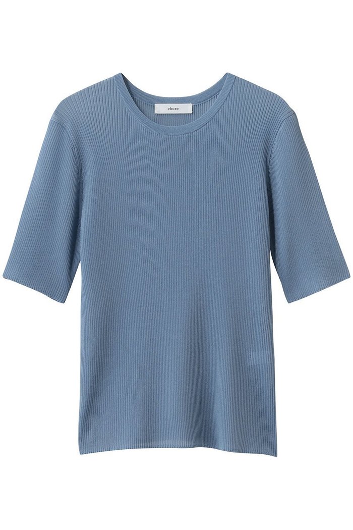 【エブール/ebure】のライトシアーニット 5分袖リブニットプルオーバー インテリア・キッズ・メンズ・レディースファッション・服の通販 founy(ファニー) https://founy.com/ ファッション Fashion レディースファッション Fashion for Women トップス・カットソー Cut & Sew Tops ニット Knit Tops & Sweaters カジュアルプルオーバー・ニットトップス Pullovers & Knit Tops / Casual Pullovers なめらか Smooth, Silky Texture シルク Silk, 100% Silk スマート Smart, Elegant フィット Fit, Slim Fit エレガント 上品 Elegant 新作・新入荷 New Arrivals / New In |ID: prp329100004923429 ipo3291000000036942888