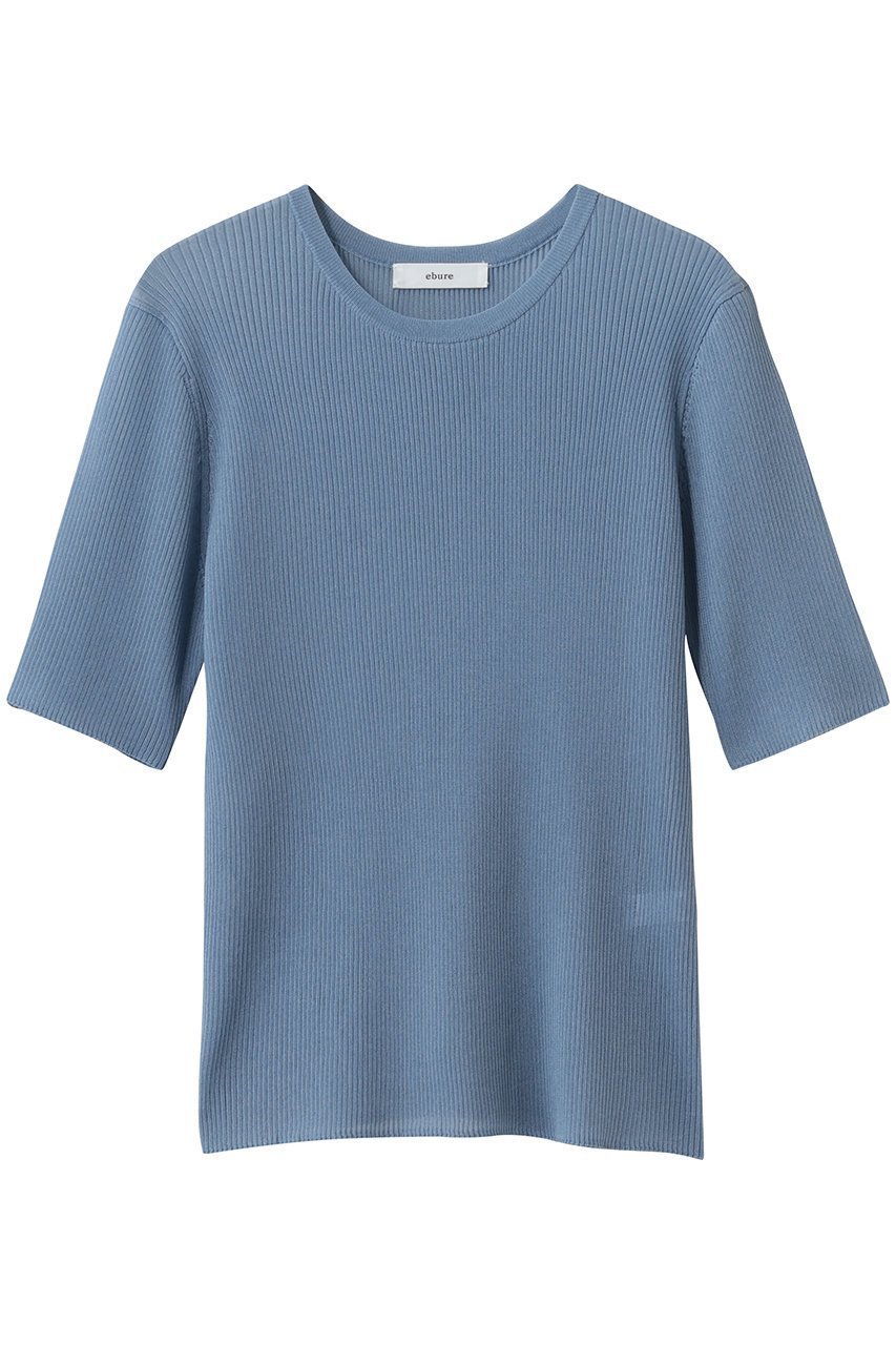 【エブール/ebure】のライトシアーニット 5分袖リブニットプルオーバー 人気、トレンドファッション・服の通販 founy(ファニー) 　ファッション　Fashion　レディースファッション　Fashion for Women　トップス・カットソー　Cut & Sew Tops　ニット　Knit Tops & Sweaters　カジュアルプルオーバー・ニットトップス　Pullovers & Knit Tops / Casual Pullovers　なめらか　Smooth, Silky Texture　シルク　Silk, 100% Silk　スマート　Smart, Elegant　フィット　Fit, Slim Fit　エレガント 上品　Elegant　新作・新入荷　New Arrivals / New In　 other-1|ID: prp329100004923429 ipo3291000000036942888