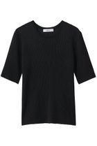 【エブール/ebure】のライトシアーニット 5分袖リブニットプルオーバー ブラック|ID: prp329100004923429 ipo3291000000036942892