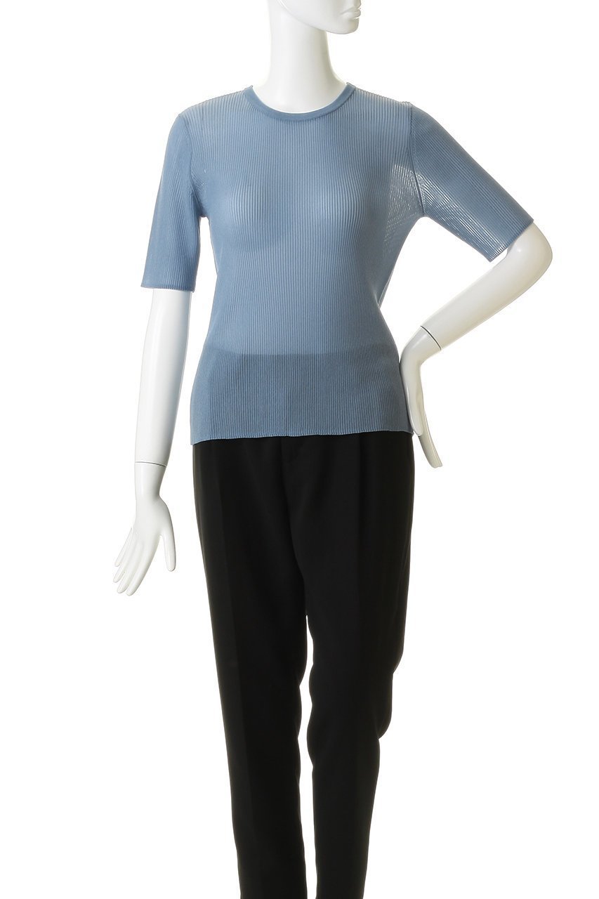 【エブール/ebure】のライトシアーニット 5分袖リブニットプルオーバー 人気、トレンドファッション・服の通販 founy(ファニー) 　ファッション　Fashion　レディースファッション　Fashion for Women　トップス・カットソー　Cut & Sew Tops　ニット　Knit Tops & Sweaters　カジュアルプルオーバー・ニットトップス　Pullovers & Knit Tops / Casual Pullovers　なめらか　Smooth, Silky Texture　シルク　Silk, 100% Silk　スマート　Smart, Elegant　フィット　Fit, Slim Fit　エレガント 上品　Elegant　新作・新入荷　New Arrivals / New In　other-2|ID: prp329100004923429 ipo3291000000036942895