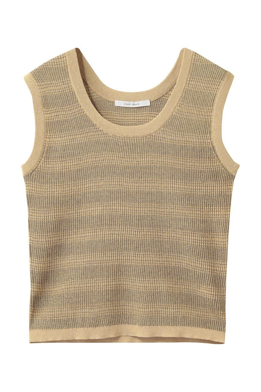 【プレインピープル/PLAIN PEOPLE】のVALLONE ニットタンクトップ 人気、トレンドファッション・服の通販 founy(ファニー) 　ファッション　Fashion　レディースファッション　Fashion for Women　トップス・カットソー　Cut & Sew Tops　ニット　Knit Tops & Sweaters　カジュアルプルオーバー・ニットトップス　Pullovers & Knit Tops / Casual Pullovers　スラックス　Slacks, Dress Pants　タンク　Tank Top, Sleeveless Top　デコルテ　Décolleté, Neckline　デニム　Denim, Jeans Material　ランダム　Random, Irregular　新作・新入荷　New Arrivals / New In　 other-1|ID: prp329100004923433 ipo3291000000036942923